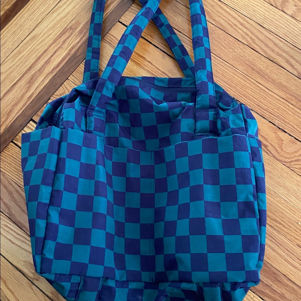 NWT Baggu Small Cloud Carry-on - Navy Green Check